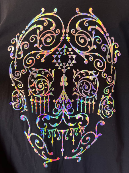 Long sleeve shirt, Holographic sugar skull design